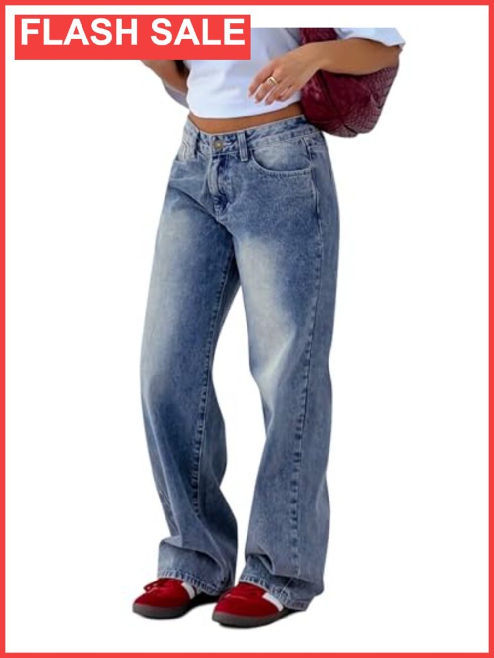 Wide Leg Barrel Jeans Low Rise Baggy Denim Pants